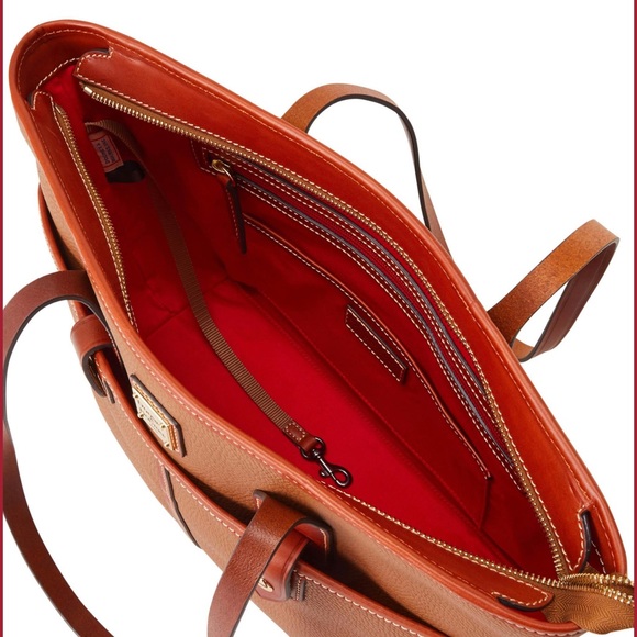 Dooney & Bourke Pebble Grain Double Pocket Tote - Caramel - Picture 3 of 6